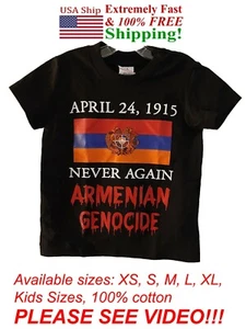 Armenian Genocide T shirt kids April 24 1915 flag Artzakh Hayastan Arm Hi Hye - Picture 1 of 12