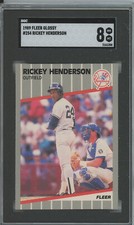 1989 Fleer Glossy - #254 Rickey Henderson - SGC 9