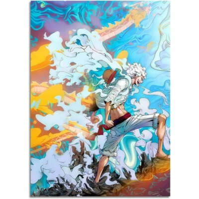 Anime OP Poster Gear 5 Luffy Canvas Wall Art for Living Room Bedroom Aesthetic - Image 1 of 4