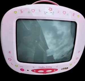 Hello Kitty CRT TV Pink 13" Vintage CRT Retro Game TV KT2114 (READ) Parts Repair - Picture 1 of 16