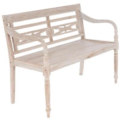 DIVERO 2-Sitzer Gartenbank HAVANA white wash Teak Holz Landhausbank Holzbank - Bild 1 von 4