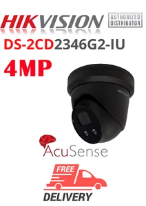 Hikvision DS-2CD2346G2-IU F2.8 AcuSense 4 MP IR Fixed Network Camera BLACK NEW - Picture 1 of 1