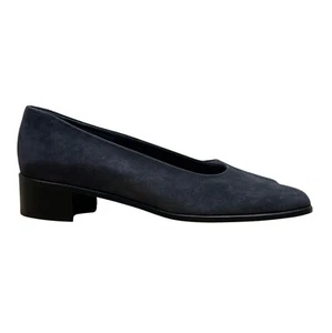 Jean Paul Barriere Accessoire Caviar Black Pumps Suede Square Toe Shoes Sz 6 - Picture 1 of 8