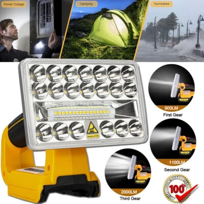 Schnurlose Taschenlampe 2000LM Baustellenleuchte Kompatibel mit Dewalt 18V Akku - Bild 1 von 4