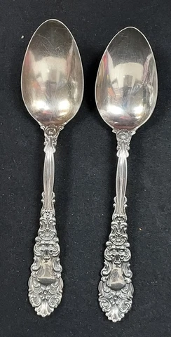 LOT OF 2 DOMINICK & HAFF RENAISSANCE STERLING SILVER SERVING SPOONS Cover