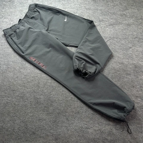 Georgia Bulldogs Nike Track Pants Men M Gray Woven Adjustable Ankle 31" Stretch Cover