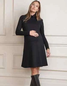 Seraphine Maternity Women Size 10 Black Long Sleeve High Neck Vanessa Dress - Picture 1 of 5