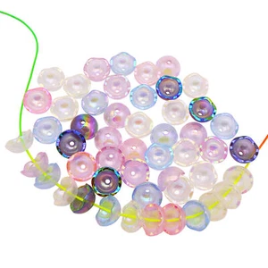 50pcs Hole 2mm Acrylic Half Round Style Bead Loose Spacer Bead DIY Making Crafts - Picture 1 of 5