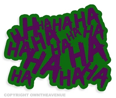 Calcomanía adhesiva Jaja Joker Serious Evil ventana coche verde púrpura 4" (HAHAHAsqFCP&G4") Foto 1 de 3