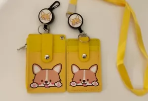 kawaii cute welsh corgi dog plovers funky kitsch purse card holder lanyard offic - Picture 1 of 14