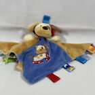 Mary Meyer TAGGIES SIGNATURE COLLECTION BROWN BLUE DOG LOVEY Security Blanket