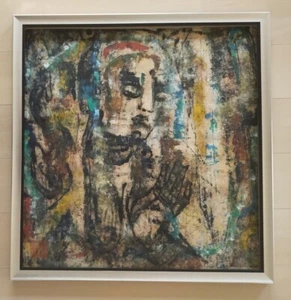 KONG BAIJI (China) - Stone Buddha Unique Oil stick on paper Original Painting - Picture 1 of 9