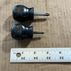 Snap-On Stubby Set of 2 Phillips Screwdrivers SSDP21 and SSDP22 Phillips No1 & 2 - Picture 1 of 7