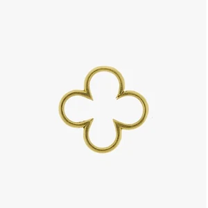 Solid 9K Yellow Gold Quatrefoil Hinged Clasp Findings Jewelry Necklace Enhancer - Picture 1 of 2