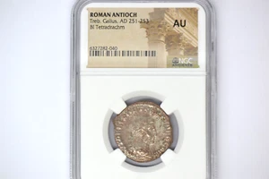 SYRIA. Antioch. Trebonianus Gallus (AD 251-253). BI tetradrachm (26mm). NGC AU - Picture 1 of 5