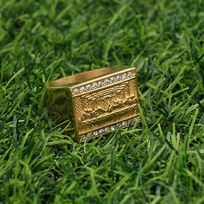 Hip hop Gold/silver color Vinci Jesus Judah Dinner The Last Supper Ring 7-13 - Image 1 of 4