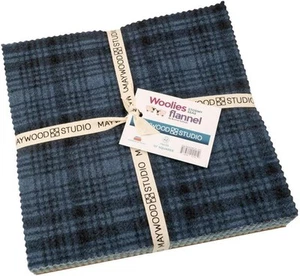 Bonnie Sullivan Woolies Flannel Stormy Seas 10" Squares 42 Pieces Assorted - Picture 1 of 4
