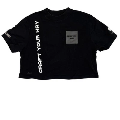 Camiseta Lacoste X Minecraft para mujer 36 pequeña negra de gran tamaño con gráficos para jugadores Foto 1 de 4