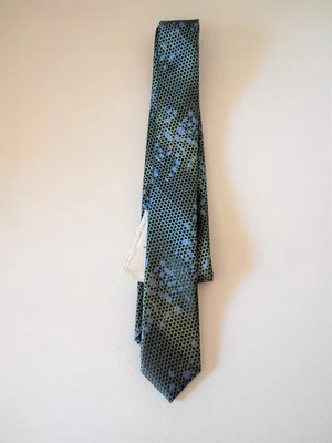 Nuevo con etiquetas Corbata Egara Unisex Delgada Geométrica Abstracta Ptrn Azul Iridiscente y Amarillo Foto 1 de 4