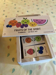 Fruit Of The Spirit Dominoes 28 Pieces Kindness, Goodness, Joy, Gentleness, Love - Picture 1 of 5