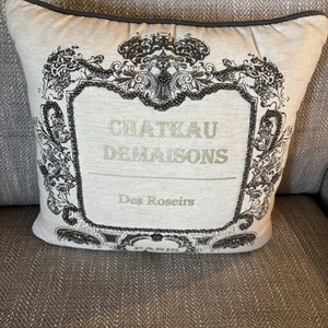 Funda de Almohada Pier One Paris Retro Marfil Plata Cuentas Chateau de Maison - Imagen 1 de 6