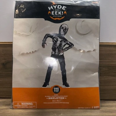 Halloween Skeleton Blacklight Glow Costume Small 5-7 Kids Hyde and Eek - Image 1 of 3
