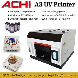 ACHI A3 UV Printer White Ink Cycle Embossed for Glass Phone Case Wood Metal AU - Picture 1 of 19