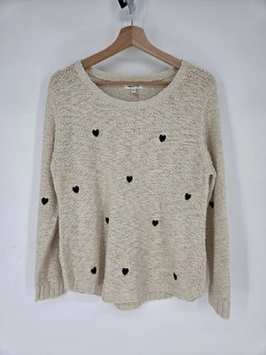 Suéter Miracle Talla Grande Negro Corazón Tejido Abierto Mujer S/M Mezcla Algodón Lana  Foto 1 de 4