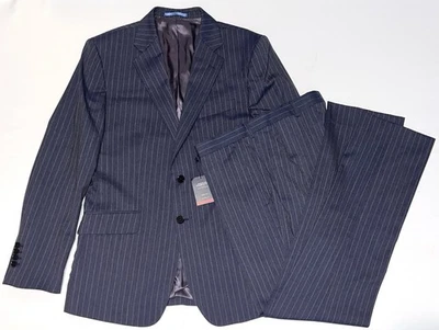 NWT Charles Tyrwhitt Pure Merino Airforce Blue Stripe Slim Fit Panama Suit 42 - Image 1 of 4