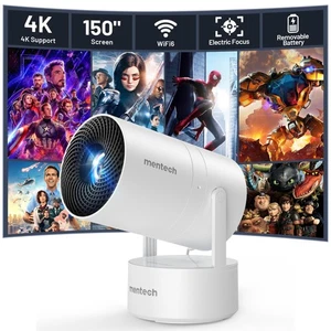 Mini Projector with WiFi & Bluetooth, Auto Keystone & Electric Focus, 270° Ro... - Picture 1 of 8