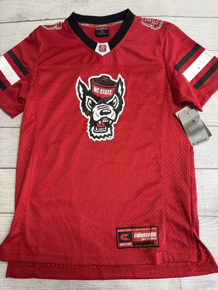 Camiseta NC State Wolfpack Juvenil Mediana Roja NCAA Fútbol Coliseo Malla Camisa Foto 1 de 4