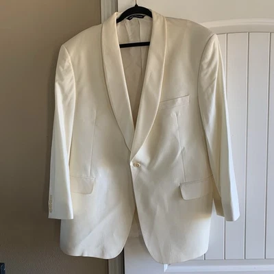 Blazer Maus & Hoffman Hombre 100% Lana 2 Botones Crema • EE. UU. • 46R Foto 1 de 4