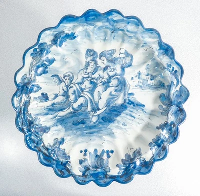 ⚜️ PIATTO MAZZOTTI ALBISOLA MGA CERAMICA MAIOLICA DIPINTO A MANO EPOCA PRIMO 900 - Immagine 1 di 4