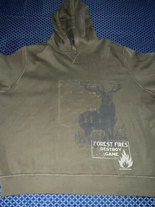 NEU Polo Ralph Lauren ""Forest Fires Destroy Game"" Elch Kapuzenpullover XXL grün VINTAGE - Bild 1 von 7