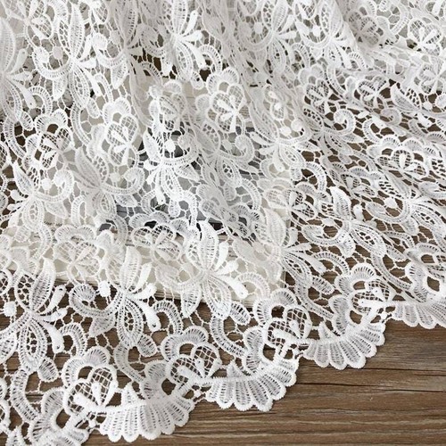 OFF WHITE Abito fai da te fai da te in tessuto all'uncinetto bianco Venezia Guipure svuotato floreale tessuto all'uncinetto