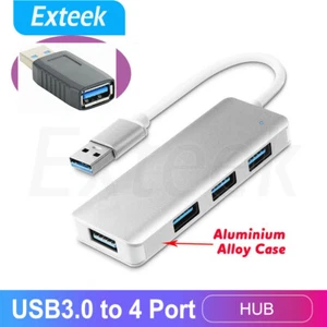 Multi USB 3.0 to 4 Hub Port High Speed Compact Expansion Splitter Alloy Lot - Picture 1 of 14