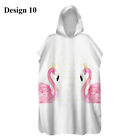 Tropical Leaf Flamingo Toucan Hooded Beach Poncho Towel Changing Robe Sand Free