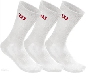 Wilson Calze Unisex Crew (3 paia), Tennis - Colore Bianco/Rosso - Foto 1 di 5