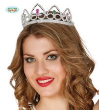 Tiara coroncina color argento travestimento principessa corona