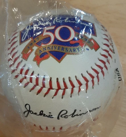 Jackie Robinson 50th Anniversary Baseball Facsimile Autograph Ball, Free S&H Cover