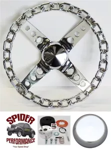 1967-1968 AMC Ambassador Marlin Rebel steering wheel 11" CHROME CHAIN - Foto 1 di 8