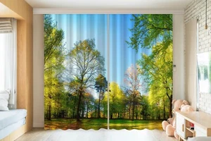 3D Green Lawn Tree K2231 Window Photo Curtain Printing Fabric Panda 2023 - Picture 1 of 7