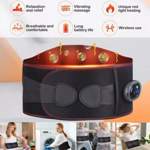 Electric Vibration Massager Heating Pad Cordless BeltWaist Lumbar Pain Relief - Picture 1 of 12