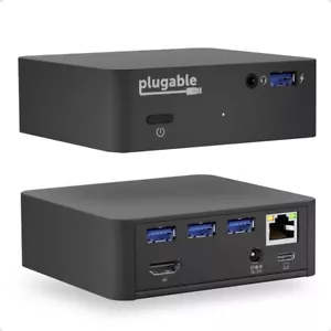 Steckbare USB-C Dockingstation mit VESA-Halterung, 85W Laptop-Laden - NEU - Bild 1 von 7