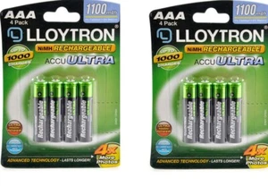 8 x Lloytron 1100 mAh AAA Rechargeable Ni-MH Batteries Phone Remote Camera - Picture 1 of 1