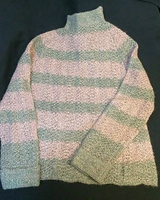 Suéter tejido Sonoma Jean Company para mujer mezcla de lana rosa/gris mediano Foto 1 de 4