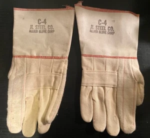 Vintage Jones & Laughlin Steelworker Gloves J&L Steel Allied Glove Co Unused - Picture 1 of 6