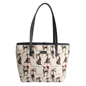 Signare Gobelin Catitude Katze Schultertasche Reise oder Arbeit Tragetasche Taschen für Frauen - Bild 1 von 6