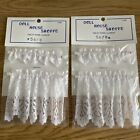 Vintage New Doll House Shoppe Dollhouse Miniatures White Curtains & Rods