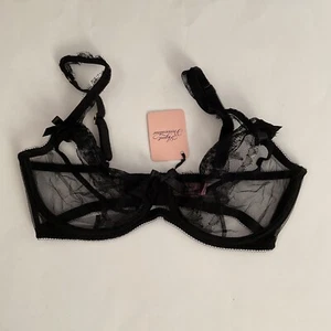 NWT Agent Provocateur Willa Plunge Non Padded Black Bra 36D Lace Sexy $190 - Picture 1 of 13